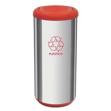 Lixeira Cápsula Tramontina com Tampa Basculante Selecta Plus 94539/202 em Aço Inox – 40 L