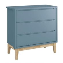Cômoda Gaveteiro Classic New Azul Fosco Com Natural - Moveisaqui