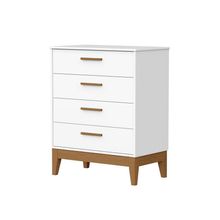 Comoda Gaveteira Flip 4 Gavetas Branco Fosco