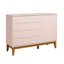 Comoda Sapateira Elfe Classic 1 Porta 4 Gavetas Rosa Fosco - Moveisaqui