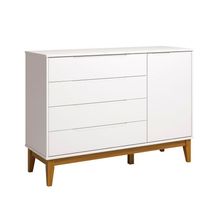 Comoda Sapateira Elfe Classic 1 Porta 4 Gavetas Branco Fosco - Moveisaqui