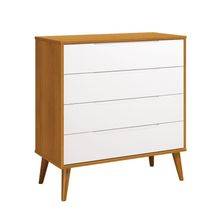 Comoda Gaveteira Elfe Retro 4 Gavetas Branco Fosco Com Savana - Moveisaqui