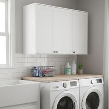 Armário Aéreo 3 Portas Em Mdf Para Lavanderia Branco Carraro