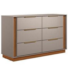 Comoda 6 Gavetas 136 Cm Giardino Nogueira Nude Prime Demobile Nogueira Nude Prime