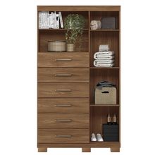 Cômoda de Madeira 6 Gavetas 1 Porta com Pés Marabá Santos Andirá Jatobá