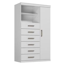 Comoda 1 Porta 6 Gavetas Marabá Branco Brilho - Santos Andirá