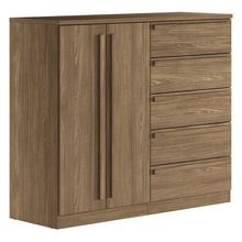 Comoda 2 Portas 5 Gavetas Malaga Gold Jatobá Acetinado - Santos Andirá