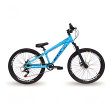 Bicicleta Aro 26 Gta Rebel Freeride Downhill Single 7v Rodas Vmaxx Freio A Disco Pneu Flame Preto Azul