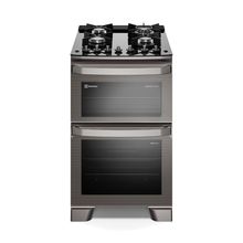 Fogão 4 bocas Electrolux Cinza Experience Mesa de Vidro, 2 fornos e PerfectCook360 (FE4DG)