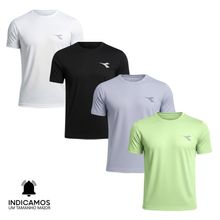 Kit 4 Camisetas Diadora Small Logo Masculina