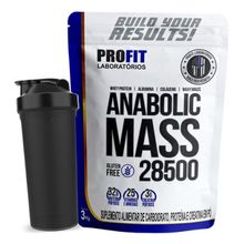 Hipercalórico Mass Anabolic 28500 3kg Profit + Coqueteleira Sabor Morango