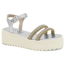 Sandália Feminina Flatform Prata Niquel Ramarim 2445205-0001