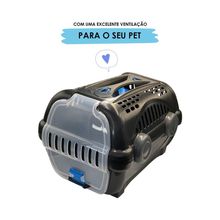 Caixa de Transporte de Pet Preta N2 com Trava de Segurança