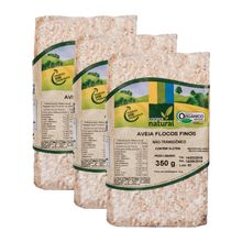 Kit 3X: Aveia em Flocos Finos Orgânico Coopernatural 350g