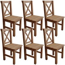 Kit 06 Cadeiras Decorativas Rústica Para Sala De Jantar Dalla Madeira Maciça W02 Imbuia - Lyam Decor