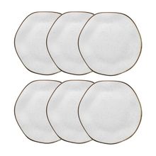Conjunto 6 Pratos Rasos 22,5 cm Ryo Maresia Porcelana Oxford