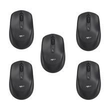 Kit 5 Mouses Sem Fio Recarregável Mega M180 Preto DPI Ajustável