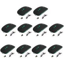 Kit 10 Mouses Sem Fio Recarregável Mega M185 com Led DPI Ajustável