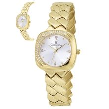 Relógio Champion Feminino Ref: Cf26204h Retangular Bracelete Dourado