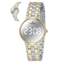 Relógio Champion Feminino Ref: Ch48153s Led Espelhado Bicolor