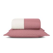 Cobreleito Casal Poliester Comfy Rosa Antigo/Palha Lavive