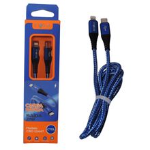 Cabo de Dados e carga Rápida 27W Tipo C para Lightning Azul