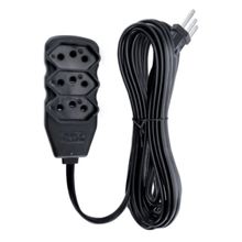 Extensão Elétrica 3 Tomadas bivolt 10 metros Cor preto