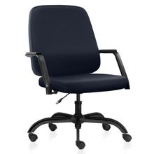 Cadeira Executiva Diretor Base Giratória Hub F02 Sintético Azul - Lyam Decor