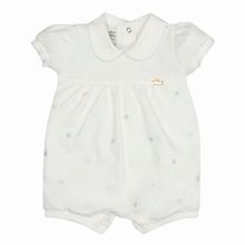 Macacão Bebê Menina Curto Bolinhas Off White - Sonho Mágico