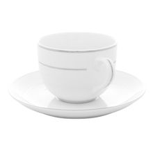 6 Xícaras de Chá Wolff de Porcelana com Pires Branco 220ml