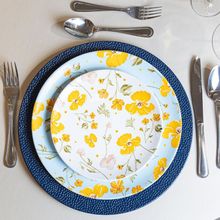 Prato para Sobremesa Doce Encanto 21,5cm Amarelo Cerâmica