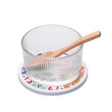 Petisqueira Redonda Wolff de Vidro com Colher de Bambu