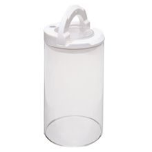 Pote Tampa Plástica Bege 23,5cm Vidro Boro