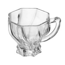 6 Xícaras de Chá com Pires Twist 190ml Vidro Wolff