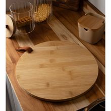 Tábua Corte Redonda Alça em Couro Ecológico Wolff Bambu