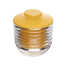 Manteigueira Francesa Lyor Colméia de Vidro Amarela 9,5 x 8