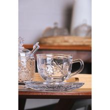 Xícara de Chá com Pires Lyor New Butterfly com Fio de Ouro