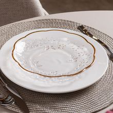 Prato para Sobremesa Lyor New Butterfly com Fio de Ouro