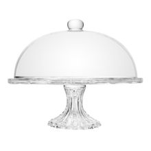 Prato para Bolo com Pé e Tampa Deli Diamond Lyor 30cmx23,5cm