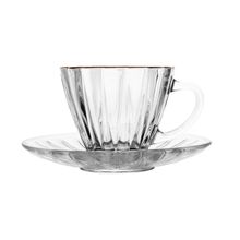 2 Xícaras para Café com Fio de Ouro e Pires Radial 90ml