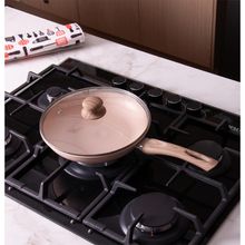 Frigideira de Indução Granito Chef Tampa de Vidro 24cm Bege