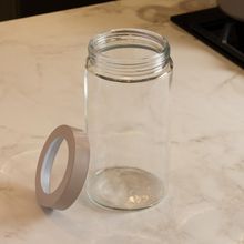 Porta Mantimentos Lyor Tampa Bege Visor Arilíco 1,8L Vidro