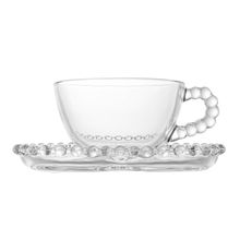 4 Xícaras de Chá Wolff Pearl Coração de Cristal 180ml