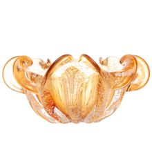 Centro de Mesa Wolff Italy de Vidro Âmbar 23,5cm x 11cm