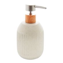 Porta Sabonete Líquido Lyor Lines de Cerâmica Branco