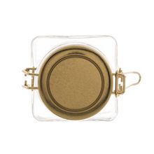 Pote Hermético Lyor Geométrico Dourado de Vidro e Metal 12cm