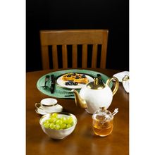 Bule para Chá Wolff Dubai de Porcelana Branco e Dourado 1L