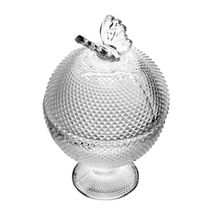 Potiche Wolff Butterfly de Cristal com Pé 8,5cm x 13cm