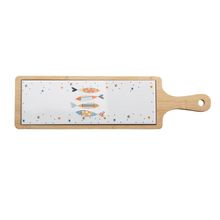 Tábua com Bandeja Wolff Iki de Bambu 44cm x 12cm x 1cm