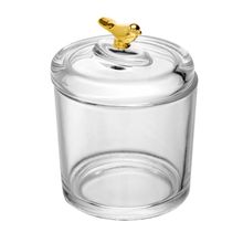Pote Wolff Golden Bird de Cristal Ecológico com Tampa 8,5cm
